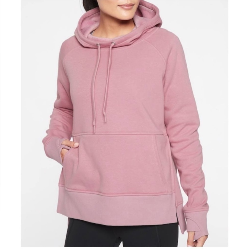 Athleta Women’s Light Pink Cozy Karma Fleece Lined Hoodie Size XS